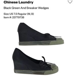 Chinese Laundry Green/Black Sneaker Wedges
